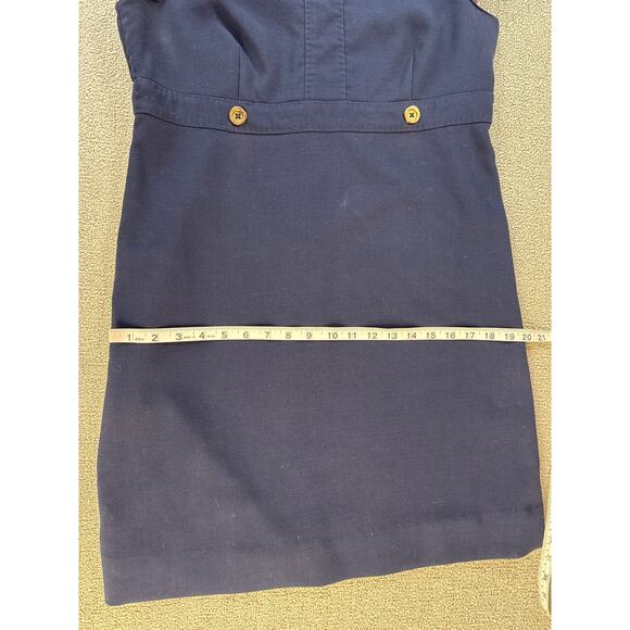 Lilly Pulitzer Dress Size 10 Navy Blue Career Knee Length Classic Nautical - Picture 7 of 7